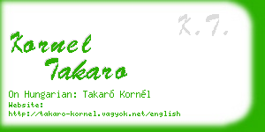 kornel takaro business card